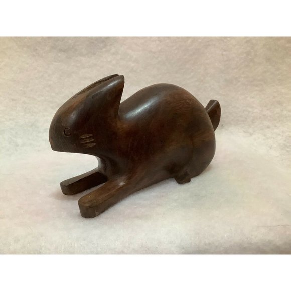Hand Carved Wood Rabbit Figurine - Picture 7 of 8